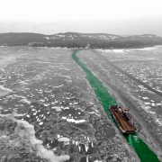 Téli jeges Balatonon közlekedik a komp